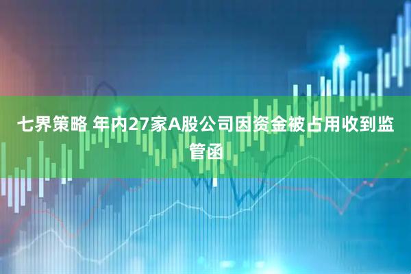 七界策略 年内27家A股公司因资金被占用收到监管函