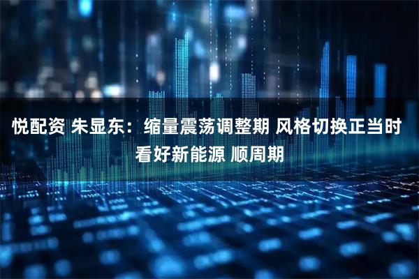 悦配资 朱显东：缩量震荡调整期 风格切换正当时 看好新能源 顺周期
