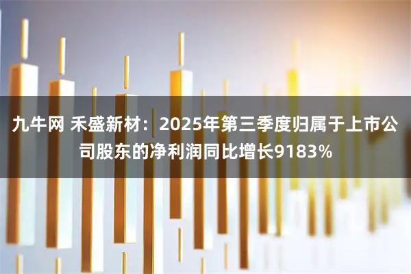 九牛网 禾盛新材：2025年第三季度归属于上市公司股东的净利润同比增长9183%