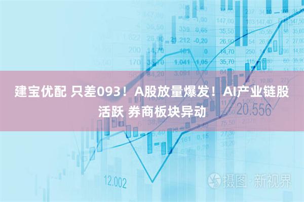 建宝优配 只差093！A股放量爆发！AI产业链股活跃 券商板块异动