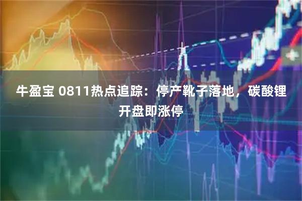 牛盈宝 0811热点追踪：停产靴子落地，碳酸锂开盘即涨停